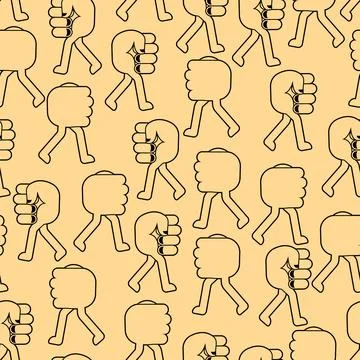 Fists hit each other pattern seamless. Fists fight background. Illustrazione stock