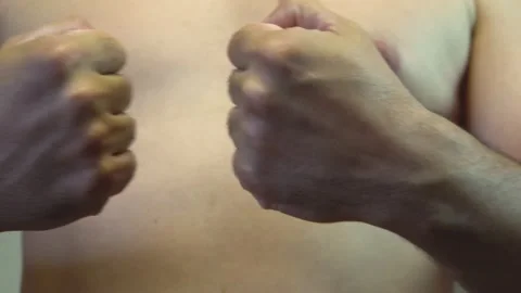Fists of a man 4K Stock Footage 205569213