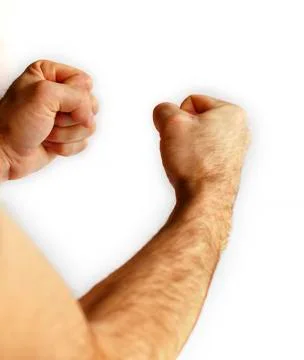 Fists of a man Stock Photos