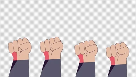 Fists of the Revolution. Animation united protest Видео 330164602