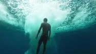 Fit Active Young Muscular Man Boy Splash Underwater Ripples Bubbles Explosion Stock Footage