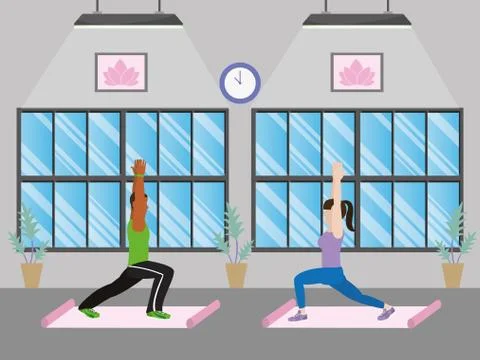 Fit couple doing exercise Ilustração Stock