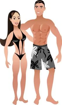 Fit Couple Stock Illustration
