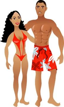 Fit Couple Stock Illustration