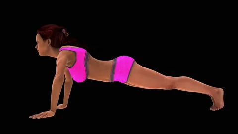 Fit Female Push Up Video stock 143191698