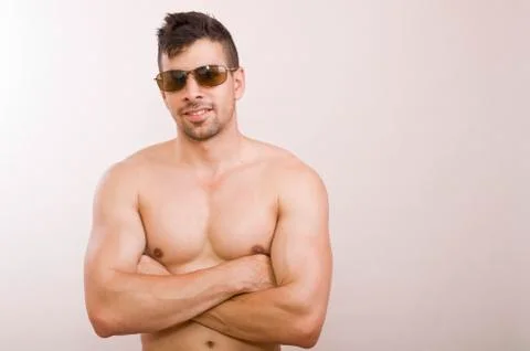 Fit guy posing Foto stock