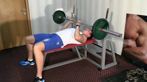 Fit man doing workout at the gym, montage Stock Footage 48439017