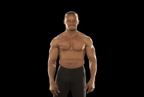 Fit Man Flexing Muscles Stock Footage 754235