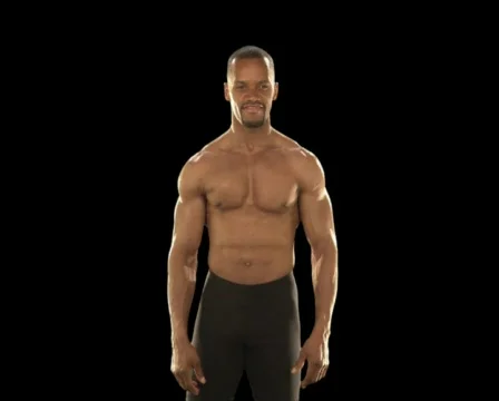 Fit Man Flexing Muscles Stock Footage 754236