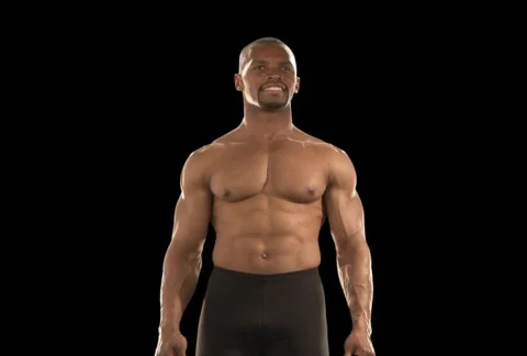 Fit Man Rotating  Close Up Stock Footage 754237