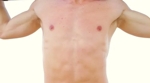 Fit Young Man Exercising on Beach. Crossfit Workout. Training Outdoors. Activ Vídeo Stock 54144788