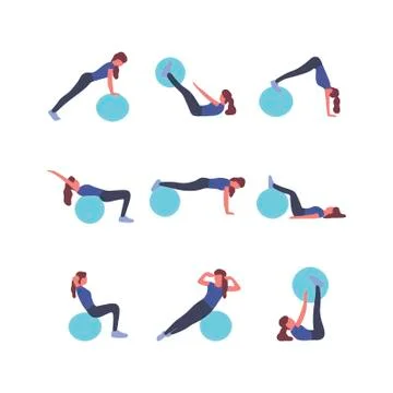 Fitball set Stock Illustration