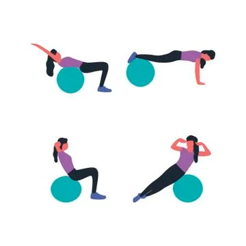 Fitball set Stock Illustration