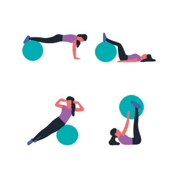 Fitball set Stock Illustration