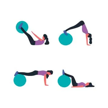 Fitball set Stock Illustration