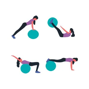 Fitball set Stockillustratie