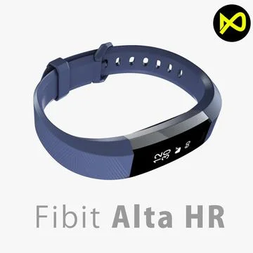 Fitbit Alta HR Blue Gray Steel 3D Model