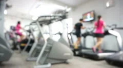 Blurred sport fitness on treadmills tech, Stock Video