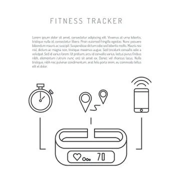 Fitness activity tracker Illustrazione stock