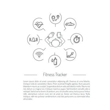 Fitness activity tracker Stock Illustration