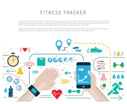 Fitness activity tracker Stock Illustration