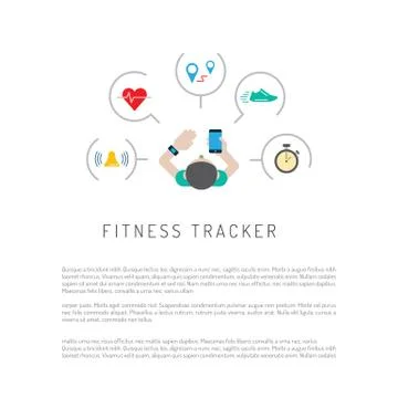 Fitness activity tracker Stock Illustration