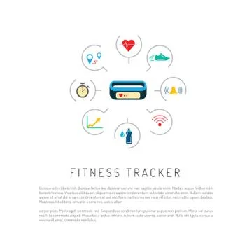 Fitness activity tracker Stock Illustration