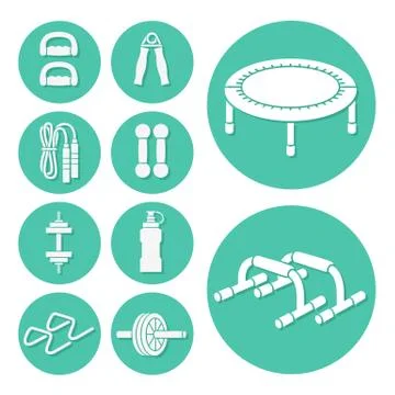 Fitness and Exercise Icons set Stock-Illustration