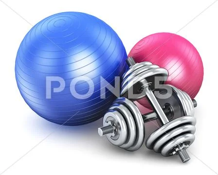 Fitness and sports equipment Stock Photos