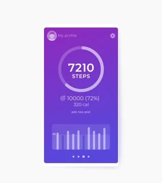 Fitness app, activity tracker and step counter ui, mobile interface design Stock Illustration