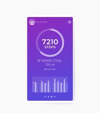 Fitness app, activity tracker and step counter ui Illustrazione stock