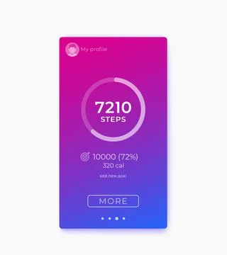 Fitness app, activity tracker and step counter ui, vector mobile interface Stock Illustration