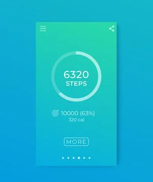 Fitness app, activity tracker, pedometer, step counter mobile interface for s Stock Illustration