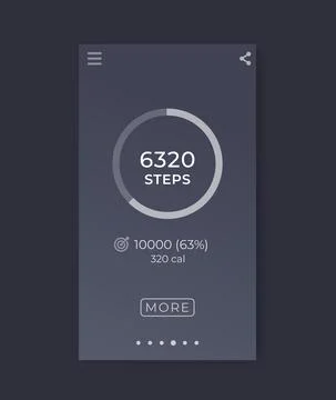 Fitness app, activity tracker for smartphone, pedometer, step counter vector  Stock Illustration