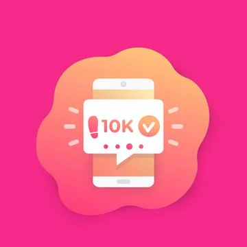 Fitness app notification, track the steps, pedometer, activity tracker vector Stock Illustration