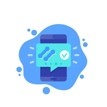 Fitness app notification, training tracker vector icon Stock Illustration