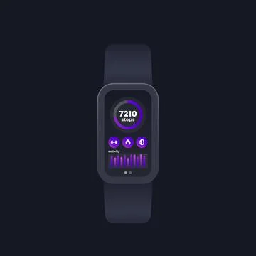 Fitness app ui design for smart watch Stock Illustration