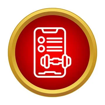 Fitness application with workout program and dumbbell icon イラスト素材