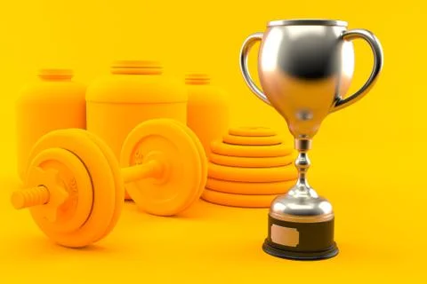 Fitness background with trophy Stock Illustration