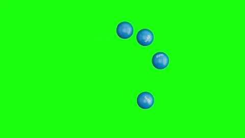 Fitness Balls Loading Spinner, Loop 3D Render Animation on Green Screen Stock Footage 340326246