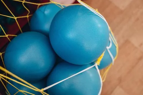 Fitness balls in the studio. Stock Photos