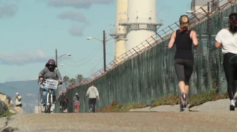 Fitness at the beach Stock Footage 46808342