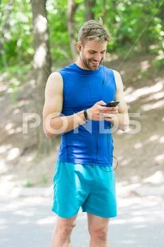 Fitness blog. workout. Fitness app. Ui ux concept. gadget in modern sport Stock Photos