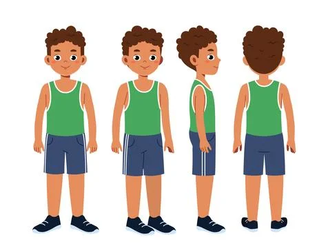 Fitness boy constructor. Guy in sportive uniform. Kit for creating animations Stock Illustration
