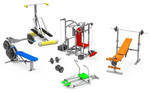 Fitness center objects Stock Illustration