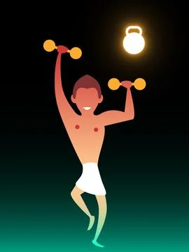 Fitness club. Vector composition in gradient style Illustrazione stock