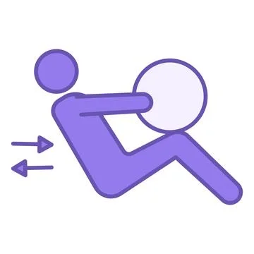 Fitness Colored Icon. Vector Icon of a Man Doing Exercises with a Ball. Hea.. 스톡 일러스트