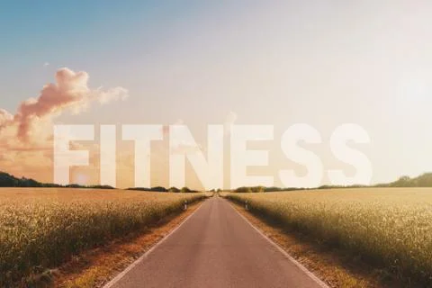 Fitness concept, training concept - empty road Stock Photos