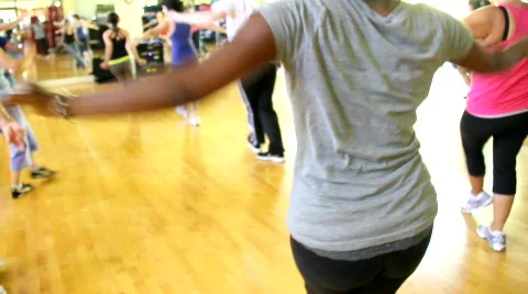 Fitness Dance Class Stock Footage