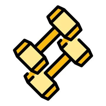 Fitness dumbbell icon vector flat Stock Illustration